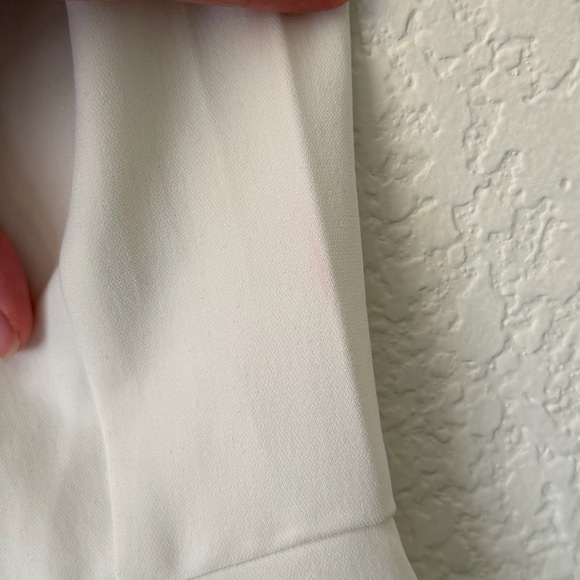 NBD Women's V Neck Bell Sleeve Como La Flor Ivory White Suit Dress Size XS - Picture 8 of 9